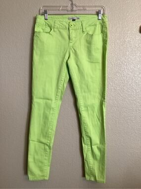 YMI Neon Lime Yellow Foxy Super Skinny Jeans Sz 9